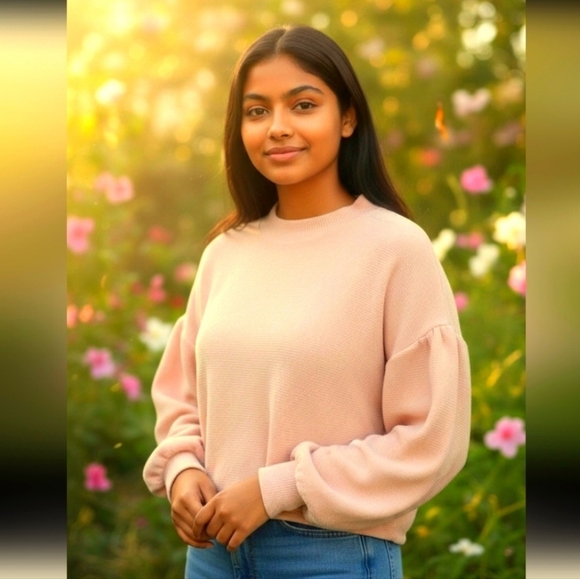 Sanctuary Sweaters - 🍑Soft Peach Retro Puffy Sleeve Sweater